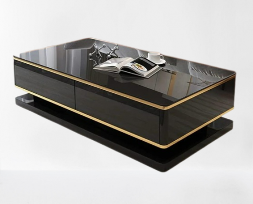 Emma Coffee Table (Gloss): Black and Gold or White and Gold
