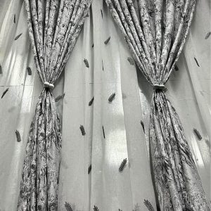 3.5m Silver Mable curtain + lace